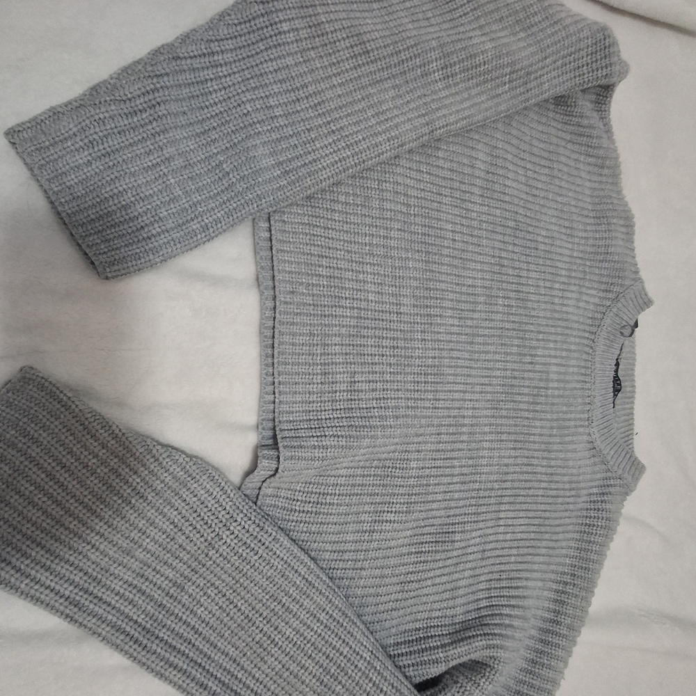 White Fox Boutique Gray Crew Neck Sweater